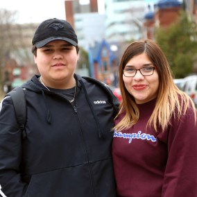 Farah and her younger brother Shayden on exchange in Toronto. Photo by Sarah Cowan.